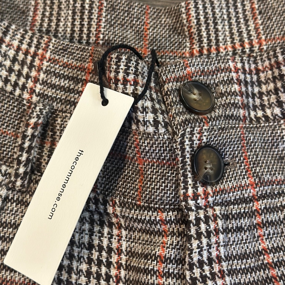 Commense Belted Plaid High-Waisted Pants, size M - Picture 6 of 9